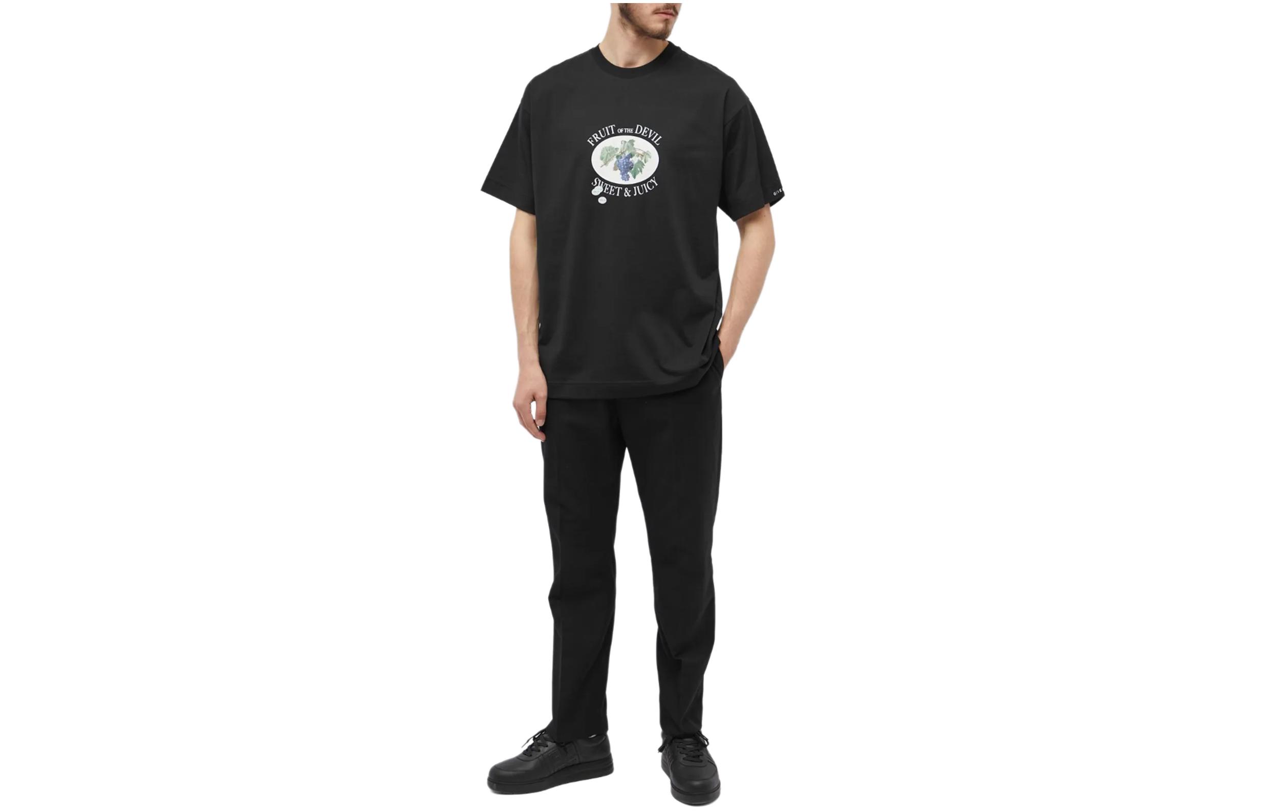 Order GIVENCHY  Black Letter Print Crew Neck Short Sleeve T-Shirt BM71JA3YG5-001