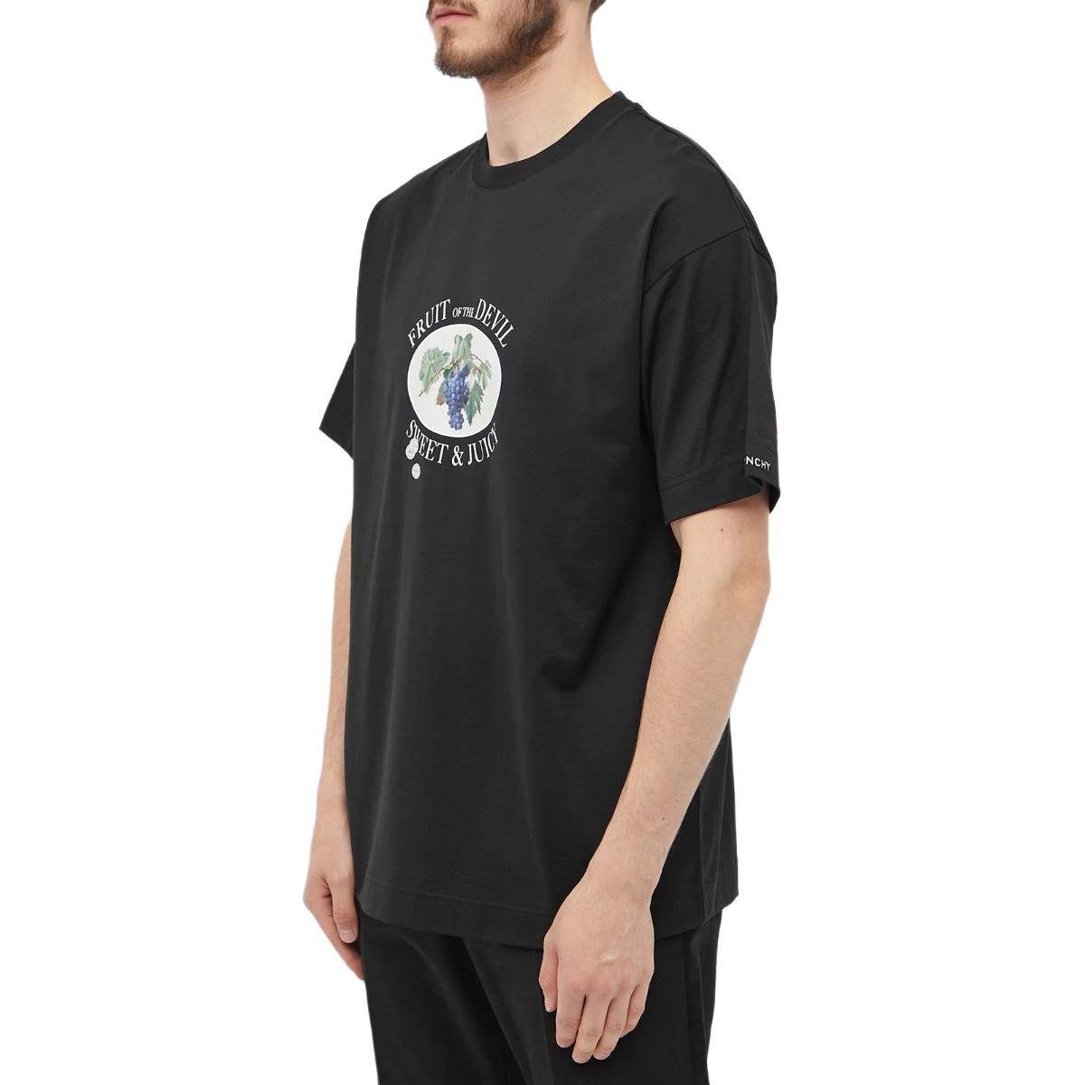 Lookbook GIVENCHY  Black Letter Print Crew Neck Short Sleeve T-Shirt BM71JA3YG5-001