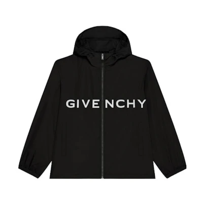 GIVENCHY Black Letter Print Zip-Up Jacket BM011313YT-001