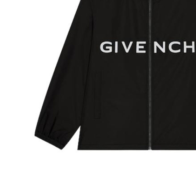 Sizing 紀梵希 黑色字母印花拉鍊外套 BM011313YT-001