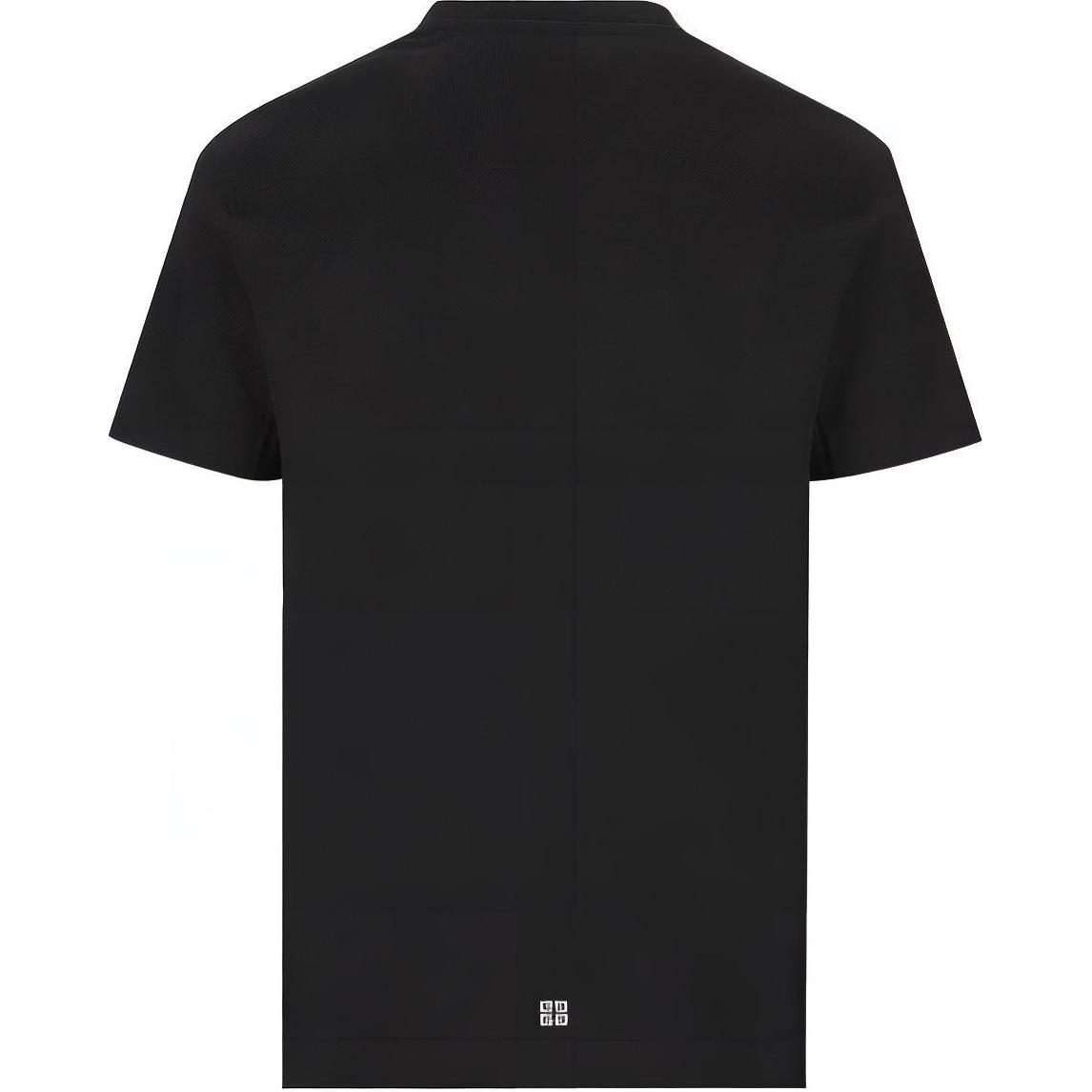 Lookbook GIVENCHY Baju-T Leher Krew Lengan Pendek Logo Hitam. BM716G3YM8-001