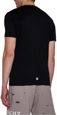 GIVENCHY Baju-T Leher Krew Lengan Pendek Logo Hitam. BM716G3YM8-001 Sizing GIVENCHY Baju-T Leher Krew Lengan Pendek Logo Hitam. BM716G3YM8-001