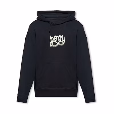 Givenchy Black Logo Graphic Hoodie with Kangaroo Pocket. BMJ0HC3YH7-001