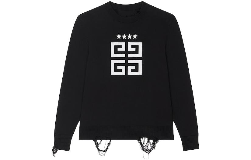 Order Givenchy 黑色標誌圖案長袖上衣. BM90NT4ZH6-004