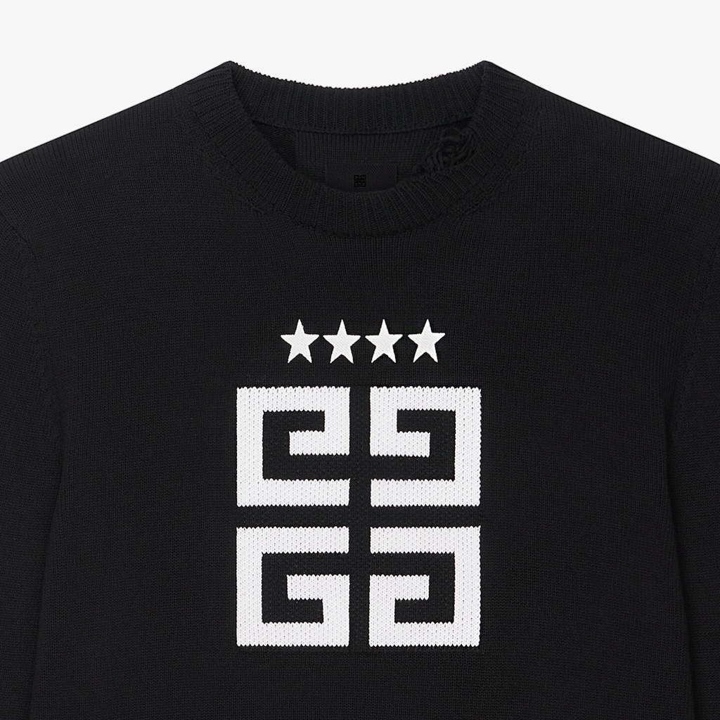 Details for Givenchy 黑色標誌圖案長袖上衣. BM90NT4ZH6-004