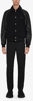 GIVENCHY Black Logo Letter Wool Leather Jacket BM01196Y16-001 Lookbook GIVENCHY Black Logo Letter Wool Leather Jacket BM01196Y16-001