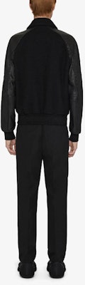 GIVENCHY Black Logo Letter Wool Leather Jacket BM01196Y16-001 Shop GIVENCHY Black Logo Letter Wool Leather Jacket BM01196Y16-001