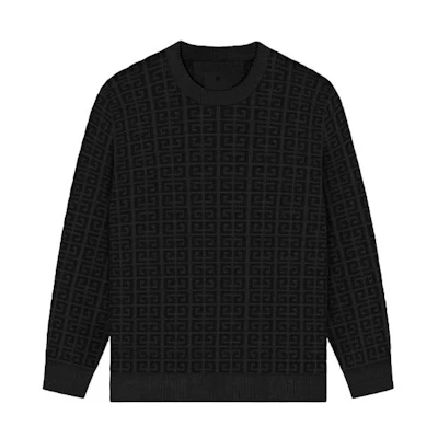 GIVENCHY Black Logo Print Crewneck Pullover Sweater BM90Q14YH3-001