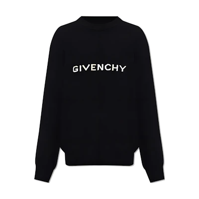 GIVENCHY Black Logo Print Crewneck Pullover Sweatshirt Long Sleeve BM90N64YH7-001