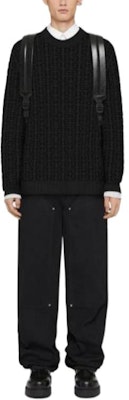 GIVENCHY Suéter Negro con Logo Estampado y Cuello Redondo BM90Q14YH3-001 Lookbook GIVENCHY Suéter Negro con Logo Estampado y Cuello Redondo BM90Q14YH3-001