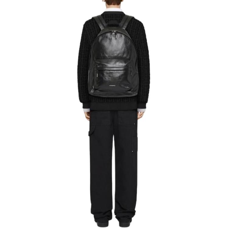 Shop GIVENCHY Suéter Negro con Logo Estampado y Cuello Redondo BM90Q14YH3-001