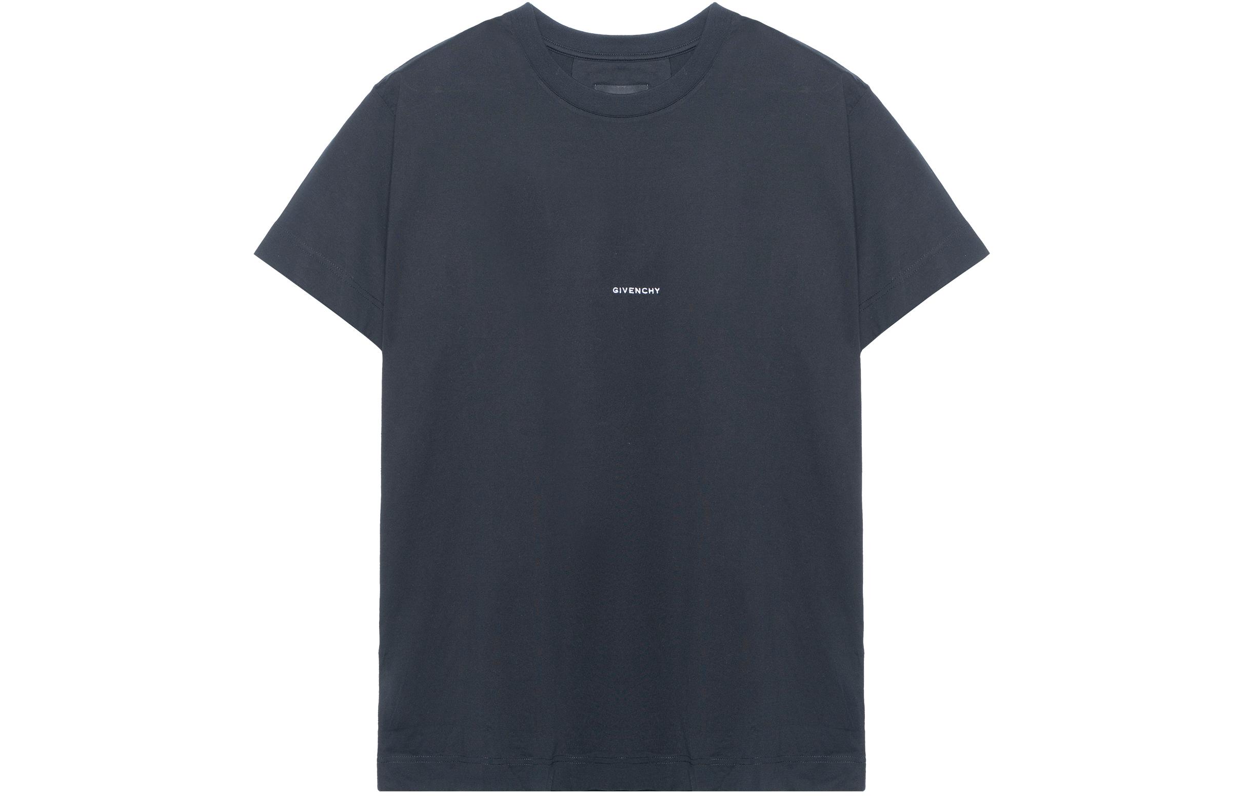 Order Givenchy Kaos Pendek Hitam dengan Logo Cetak BM716N3YBK-001