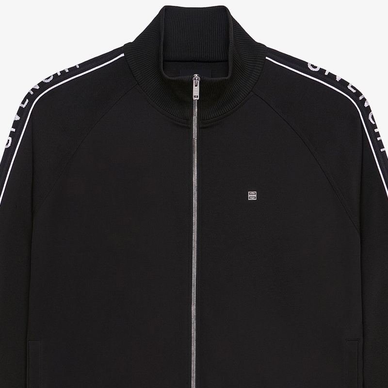 Details for GIVENCHY Chaqueta Deportiva Negra con Cinta de Logo y Cuello Alto. BMJ0DT30Q6-001