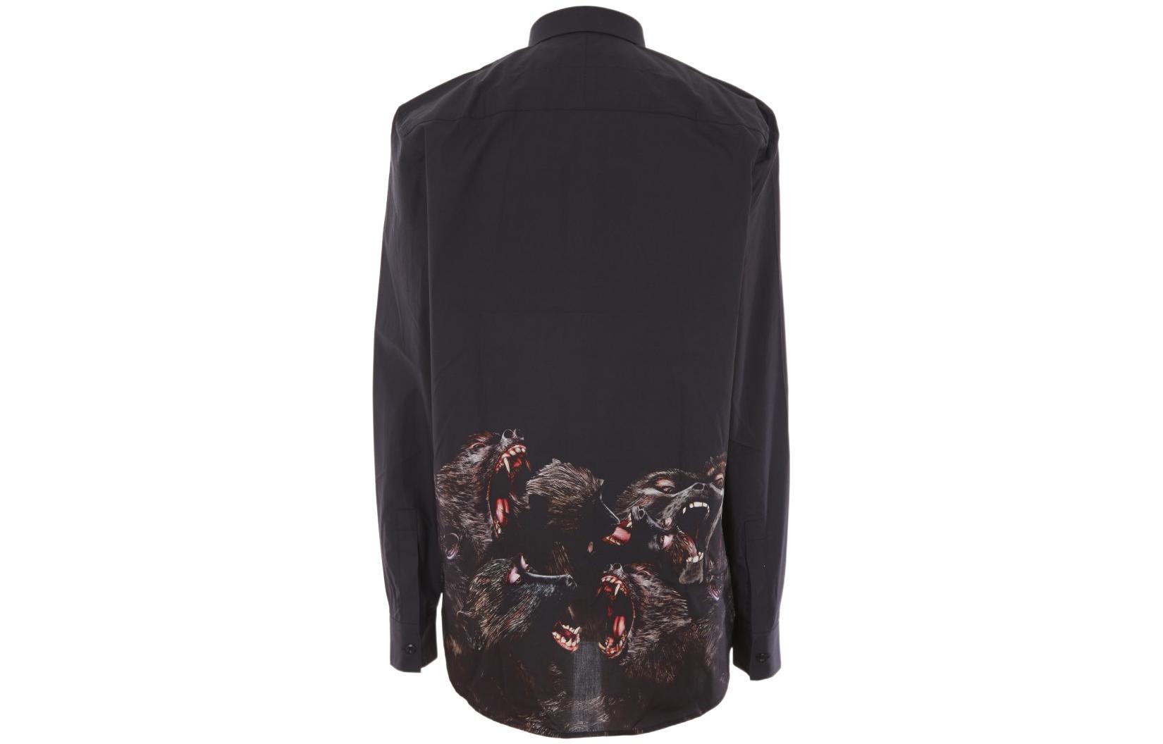 Lookbook 紀梵希 黑色野獸圖案長袖襯衫 16F6039727-001