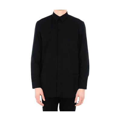 Givenchy Black Long Sleeve Printed Collared Shirt. 17S6043361-001