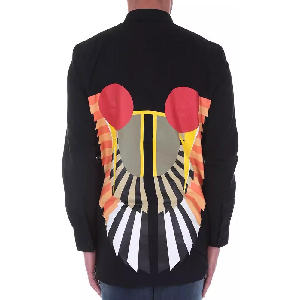 Shop Givenchy 黑色印花長袖襯衫領上衣 17S6043361-001