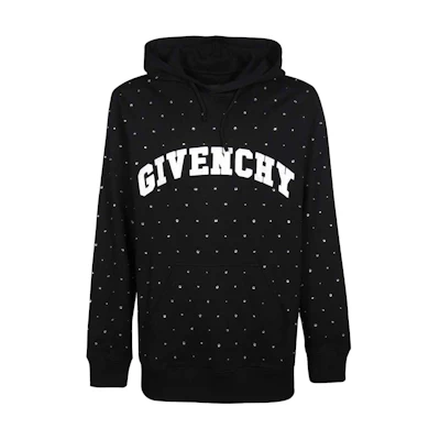 Givenchy Black Oversized Hoodie with Letter Print BMJ0HB3YEK-001