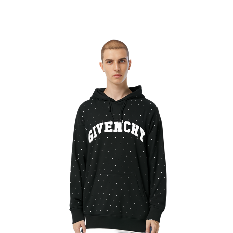 Givenchy  Black Oversized Hoodie with Letter Print BMJ0HB3YEK-001 圖 4