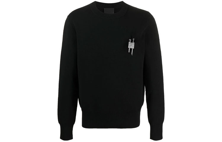 GIVENCHY  Black Pullover Sweater with Padlock Detail. BM90FQ4Y7U-001