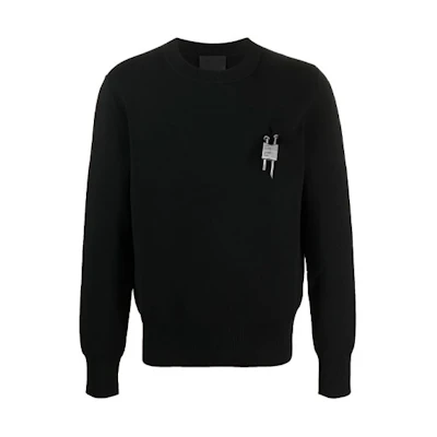 GIVENCHY Black Pullover Sweater with Padlock Detail. BM90FQ4Y7U-001