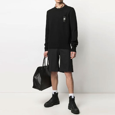 GIVENCHY Black Pullover Sweater with Padlock Detail. BM90FQ4Y7U-001 Lookbook GIVENCHY Black Pullover Sweater with Padlock Detail. BM90FQ4Y7U-001