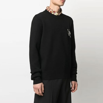 GIVENCHY Black Pullover Sweater with Padlock Detail. BM90FQ4Y7U-001 Shop GIVENCHY Black Pullover Sweater with Padlock Detail. BM90FQ4Y7U-001