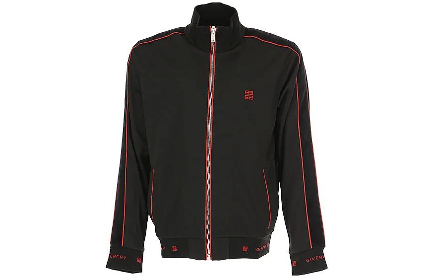 Order Chaqueta Givenchy Negra y Roja con Logotipo y Cremallera Cuello Alto. BM708V300B-001