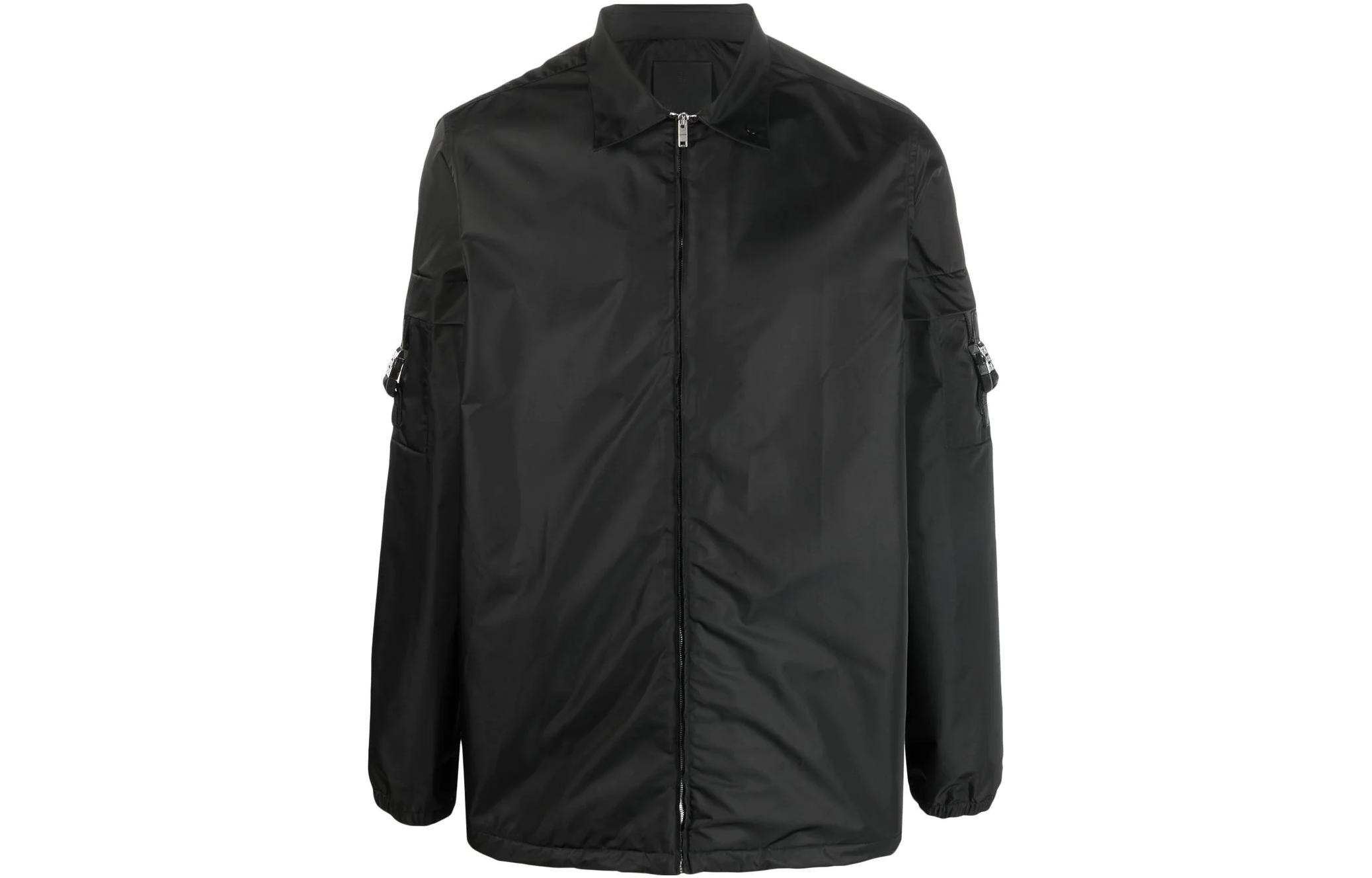 Givenchy  Black Satin Long Sleeve Zip Shirt. BM60VG13YT-001 圖 2