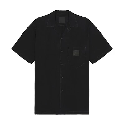 Givenchy Black Short-Sleeve Solid Button-Up Shirt BM610E5YB1-001