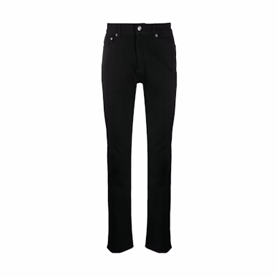 GIVENCHY Black Side Logo Striped Button Denim Jeans. BM50GK5Y0M-001