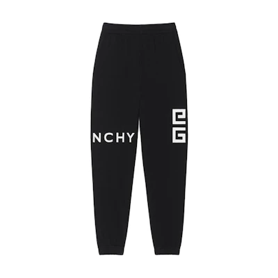 GIVENCHY Black Slim Fit Jogger Pants with Logo Print Mid-Rise. BM50WB3YMG-001