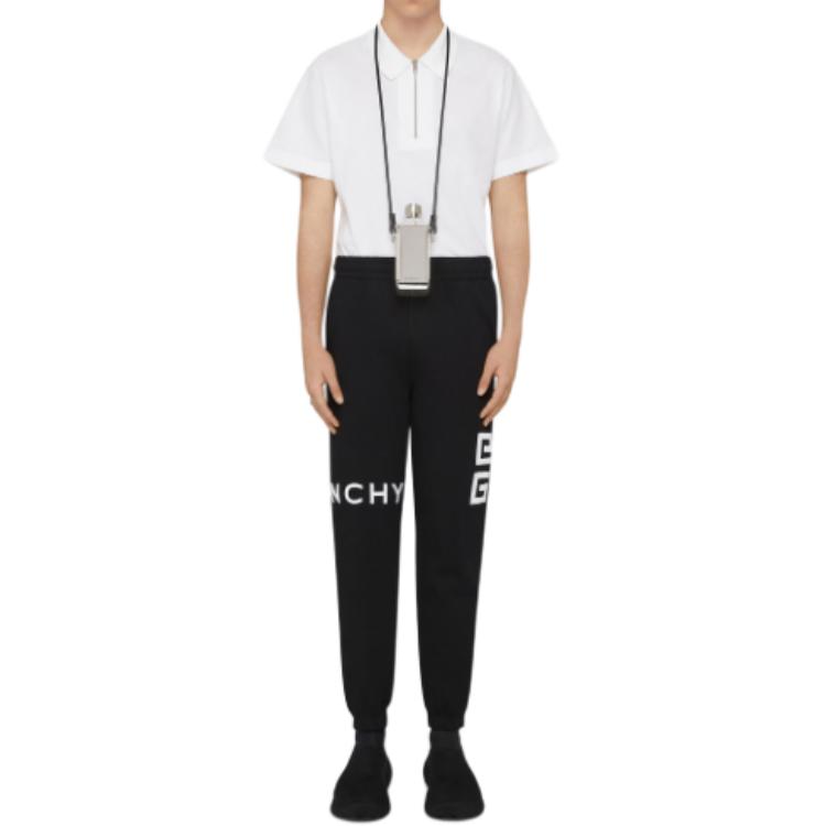 Lookbook GIVENCHY Celana Jogger Slim Fit Hitam dengan Logo Print Mid-Rise. BM50WB3YMG-001