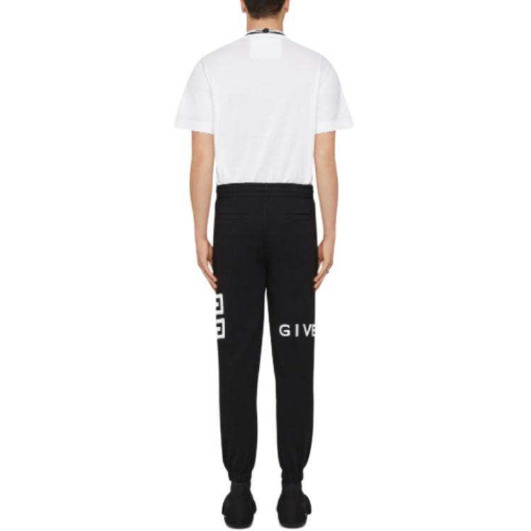Shop GIVENCHY Celana Jogger Slim Fit Hitam dengan Logo Print Mid-Rise. BM50WB3YMG-001