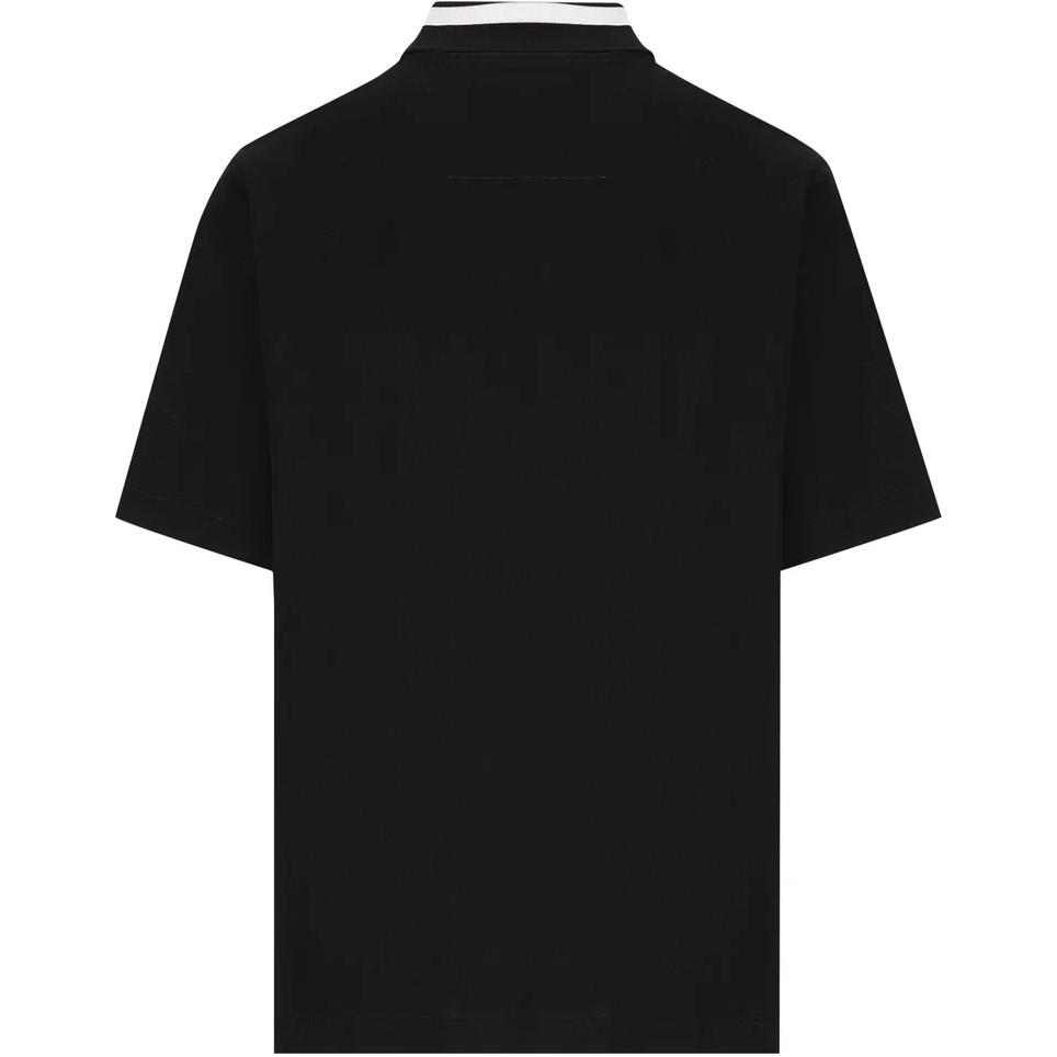 Lookbook 紀梵希黑色修身短袖翻領扣子T恤 BM71KX3YL0-001