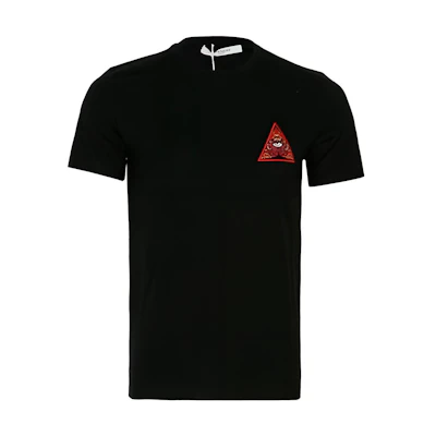 Givenchy Black Slogan Print Logo Embroidered Crew Neck T-Shirt. 17F7307651-001