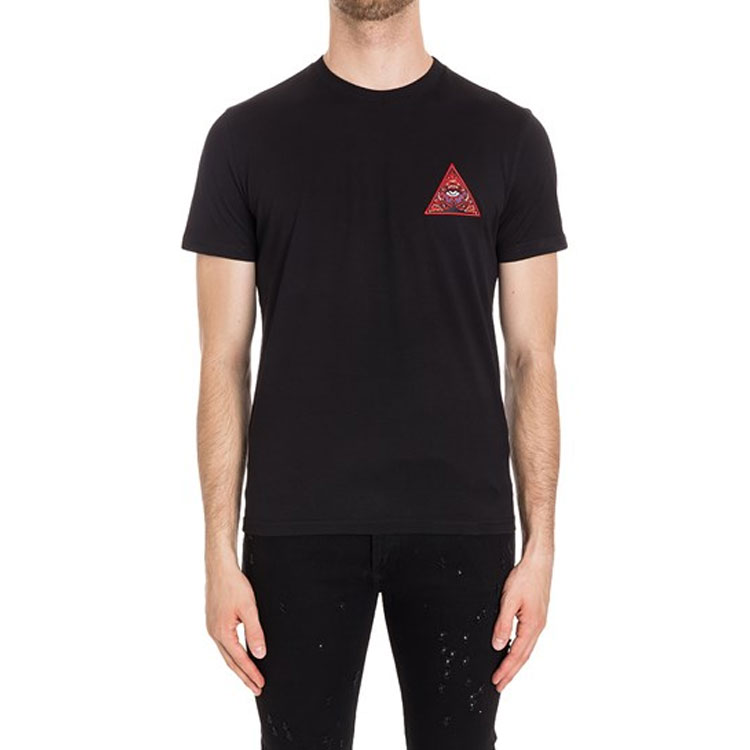 Givenchy  Black Slogan Print Logo Embroidered Crew Neck T-Shirt. 17F7307651-001 圖 3