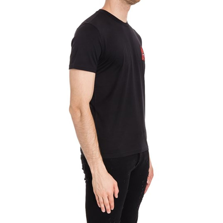 Givenchy  Black Slogan Print Logo Embroidered Crew Neck T-Shirt. 17F7307651-001 圖 4