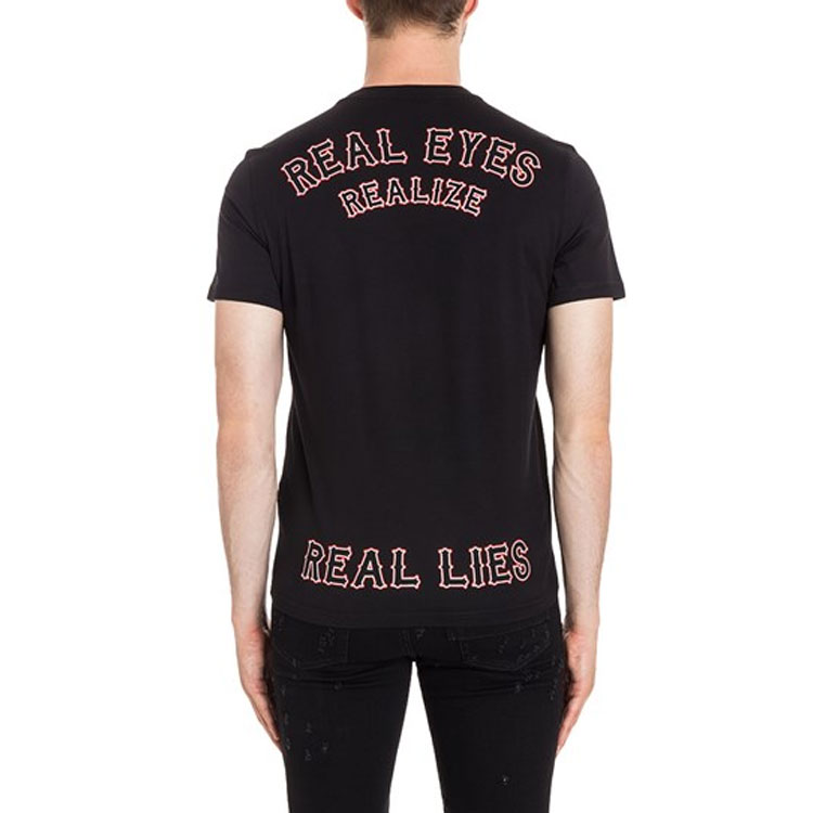 Givenchy  Black Slogan Print Logo Embroidered Crew Neck T-Shirt. 17F7307651-001 圖 5