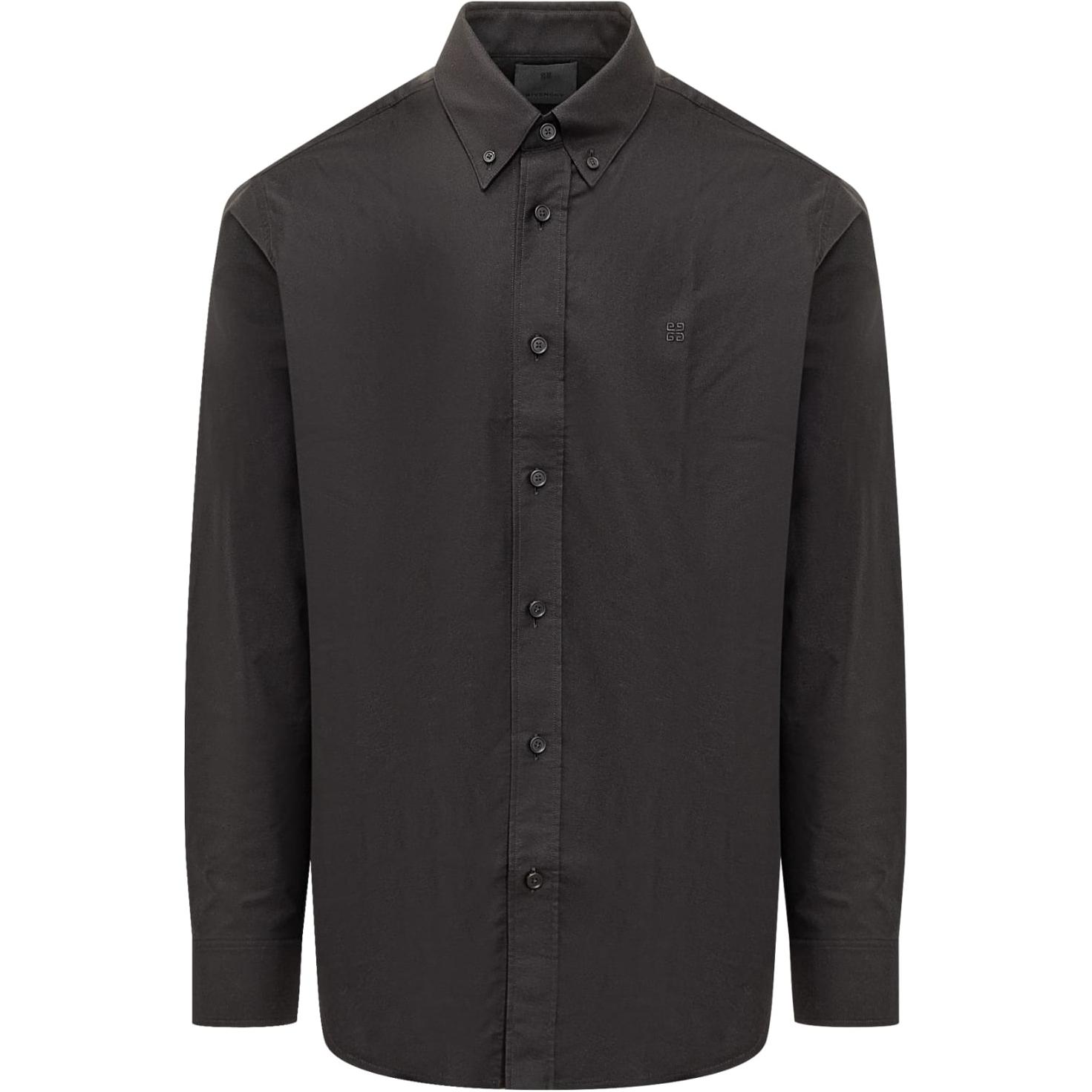 GIVENCHY  Black Solid Color Button-Up Long Sleeve Loose Fit Shirt. BM60Y11557-001