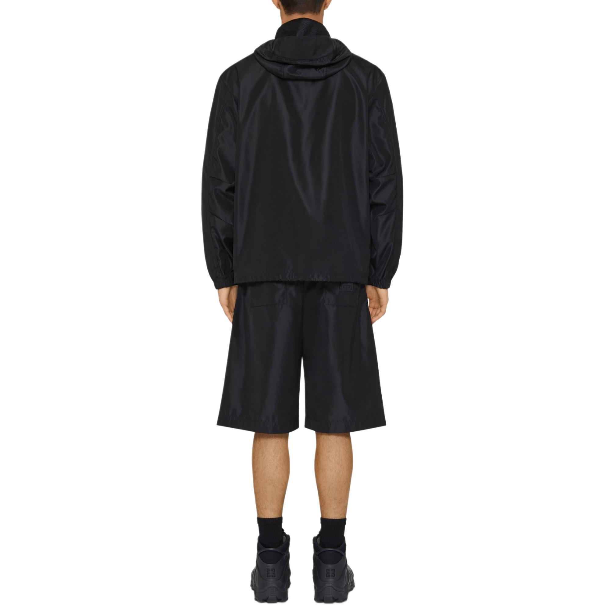 Shop ジバンシー ブラック 無地 フード付き ジップアップ ウィンドブレーカージャケット BM0186144C-001