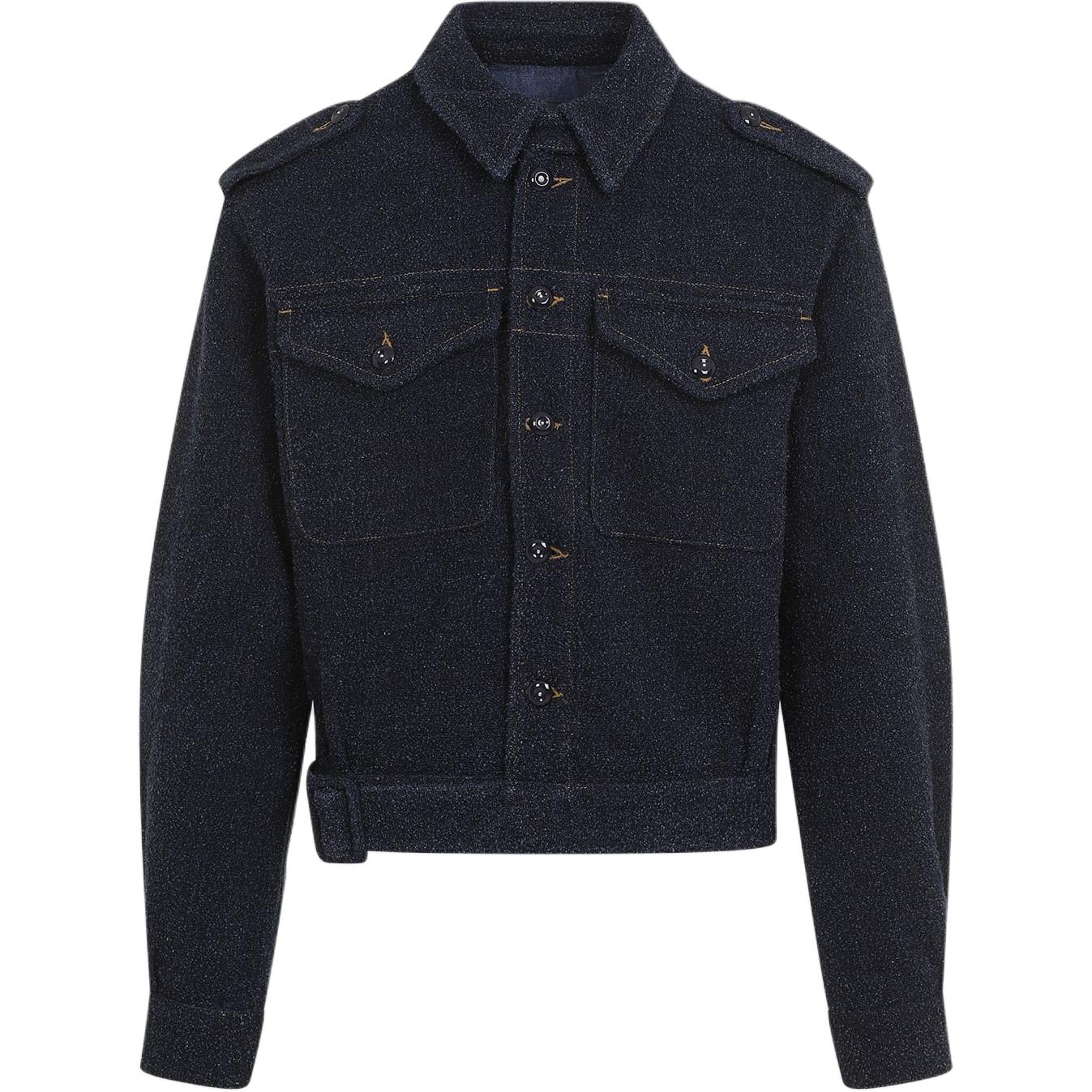 GIVENCHY  Black Solid Color Long Sleeve Button-Up Jacket BM018Q5YB7-415