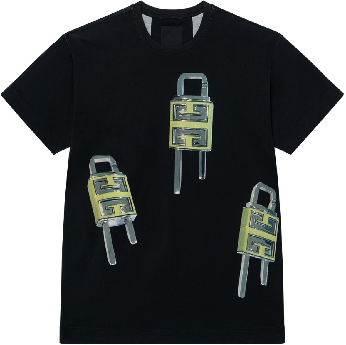 givenchy-black-solid-color-padlock-graphic-crewneck-t-shirt-bm-716-n3-ybc-001