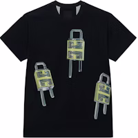 GIVENCHY Black Solid Color Padlock Graphic Crewneck T-Shirt. BM716N3YBC-001 GIVENCHY Black Solid Color Padlock Graphic Crewneck T-Shirt. BM716N3YBC-001