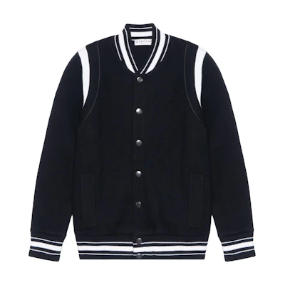 Givenchy Black Striped Letter Embroidered Baseball Jacket. BM00D04Y1L-004