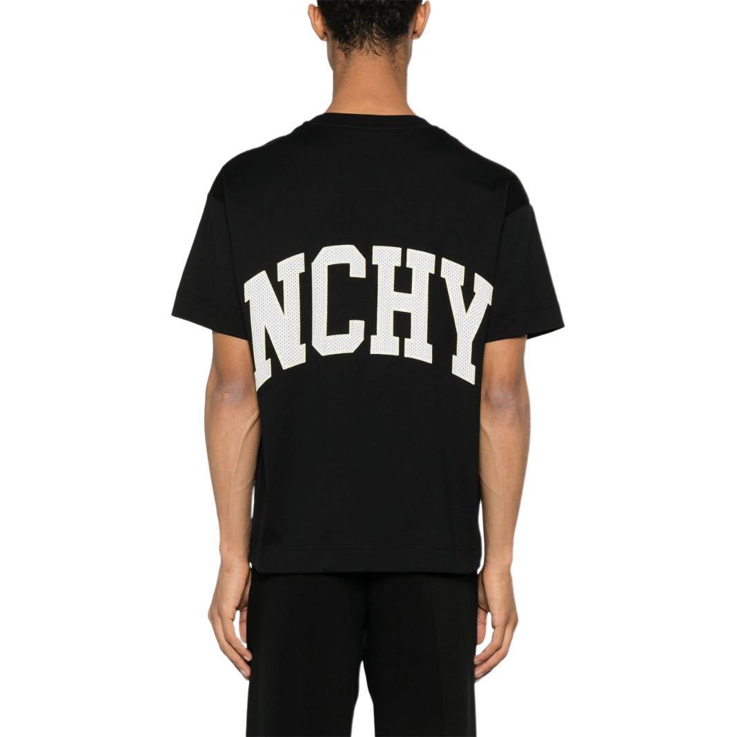 GIVENCHY  Black T-Shirt with Letter Logo Print. BM71JB3YMV 圖 4