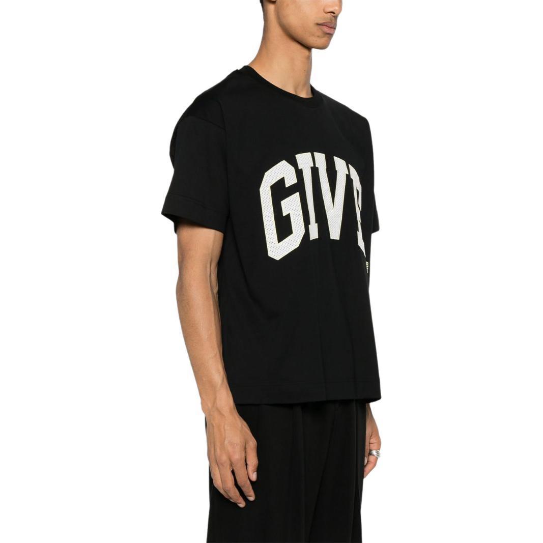 GIVENCHY  Black T-Shirt with Letter Logo Print. BM71JB3YMV 圖 6