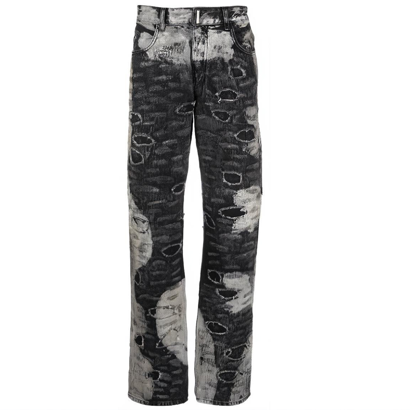 GIVENCHY  Black Washed Straight-Leg Jeans BM50UY5Y44-007