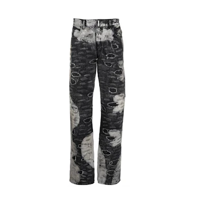 GIVENCHY Black Washed Straight-Leg Jeans BM50UY5Y44-007
