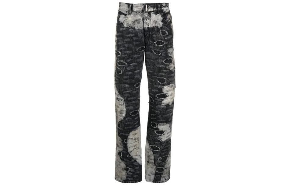 Order GIVENCHY Jeans Hitam Straight-Leg Washed BM50UY5Y44-007