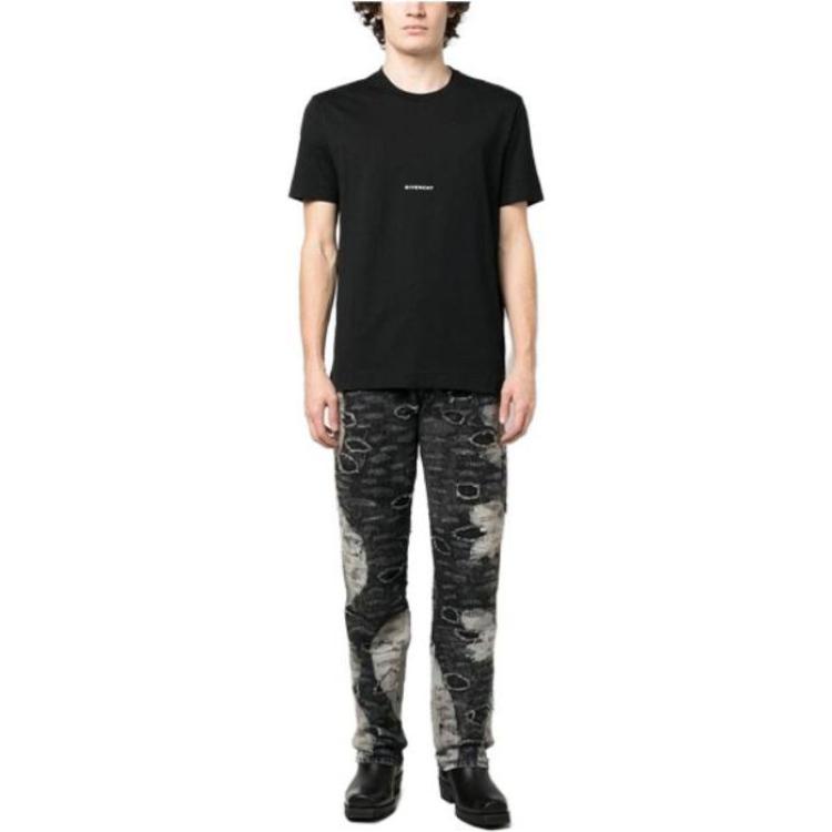 Lookbook GIVENCHY Jeans Hitam Straight-Leg Washed BM50UY5Y44-007